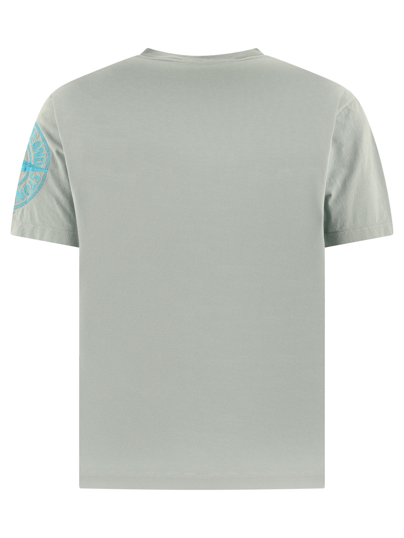 STONE ISLAND Light Blue Compass printed t-shirt